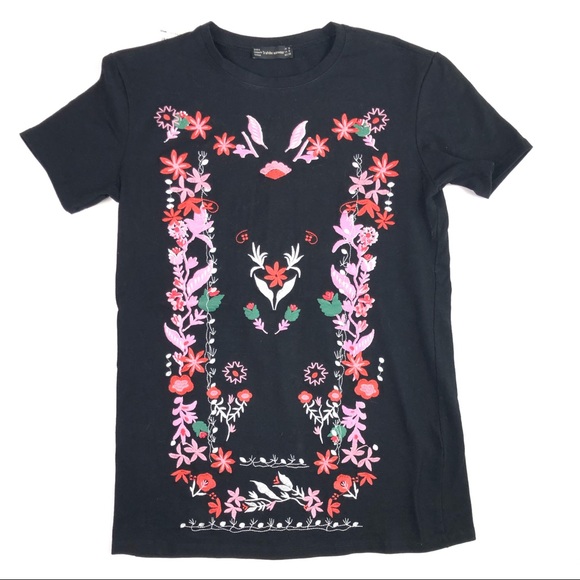 Tops - Heavy Embroidered T Shirt Tunic Dress